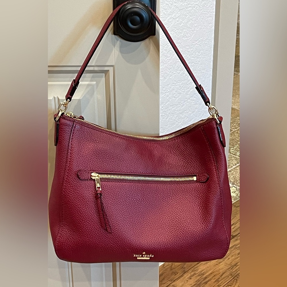 Kate Spade Burgundy Hobo Handbag